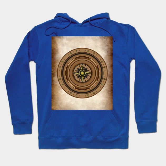 Old Retro Compass Signpost Viking Hoodie by flofin